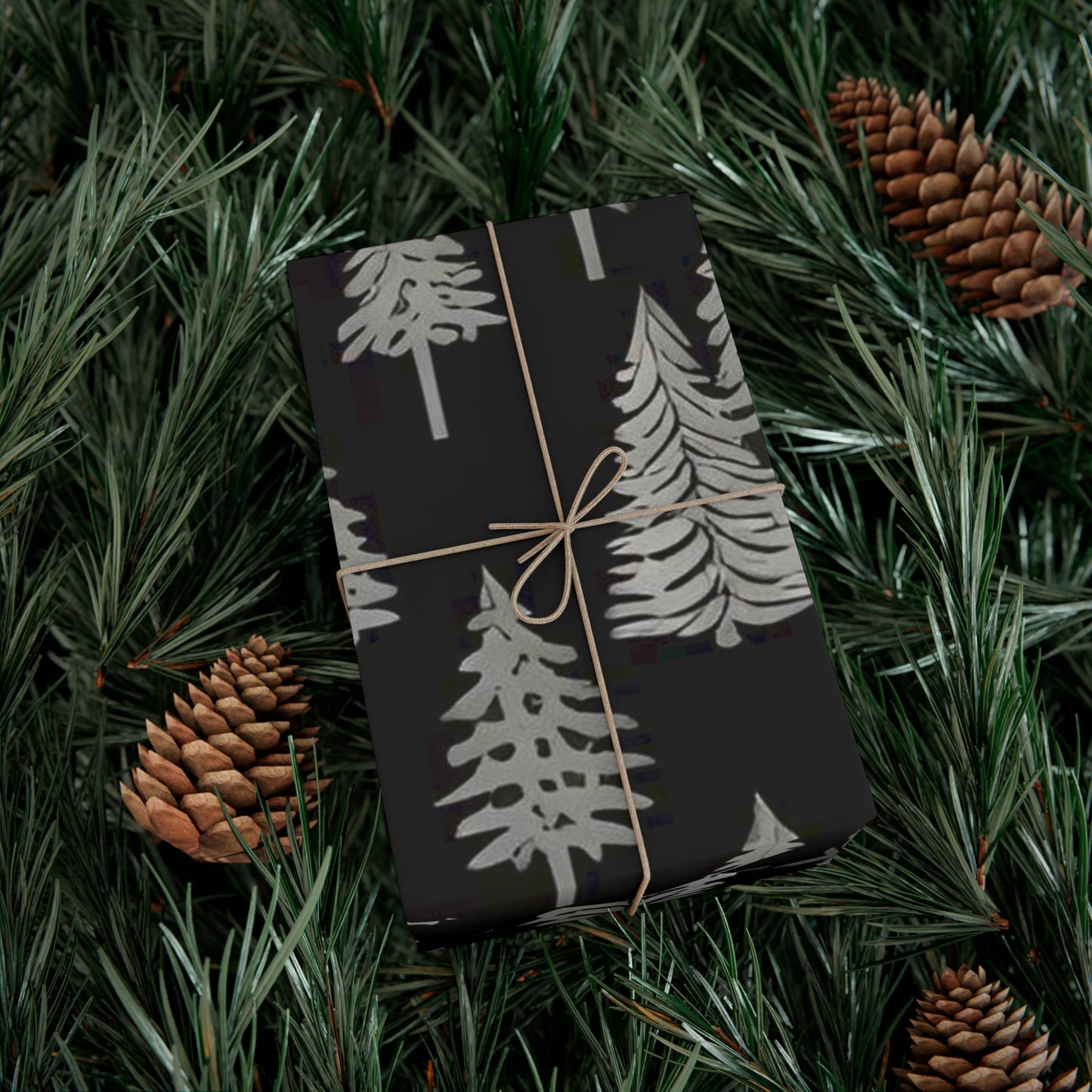 Wrapping Paper: Enchanted Pine Trees Gift Wrap Sheet (Christmas, birthday)