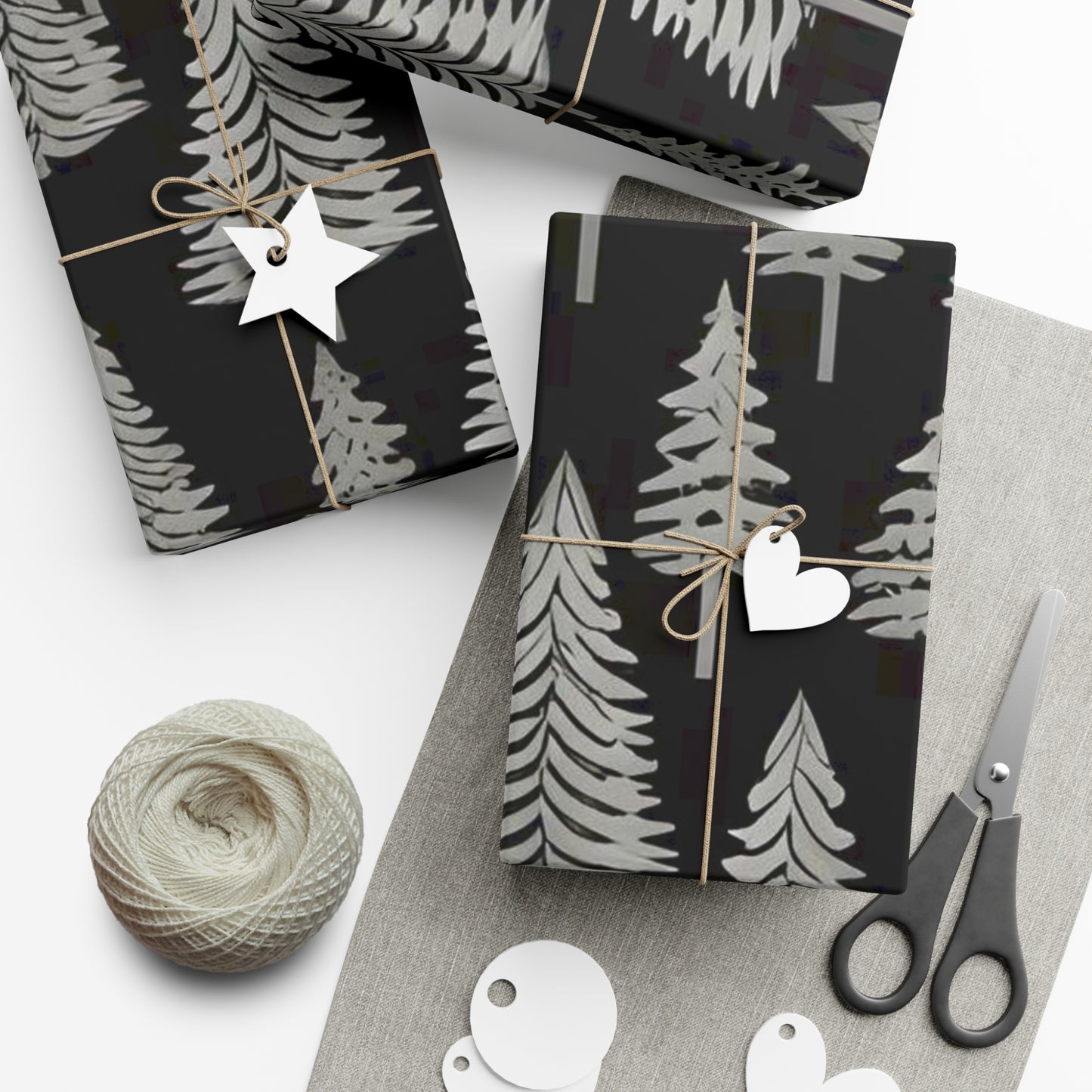 Wrapping Paper: Enchanted Pine Trees Gift Wrap Sheet (Christmas, birthday)