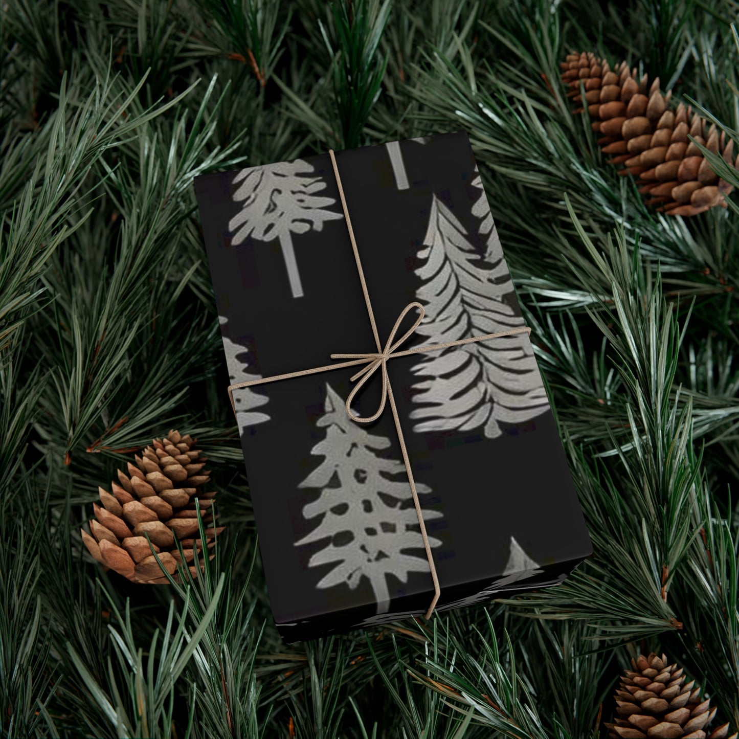 Wrapping Paper: Enchanted Pine Trees Gift Wrap Sheet (Christmas, birthday)