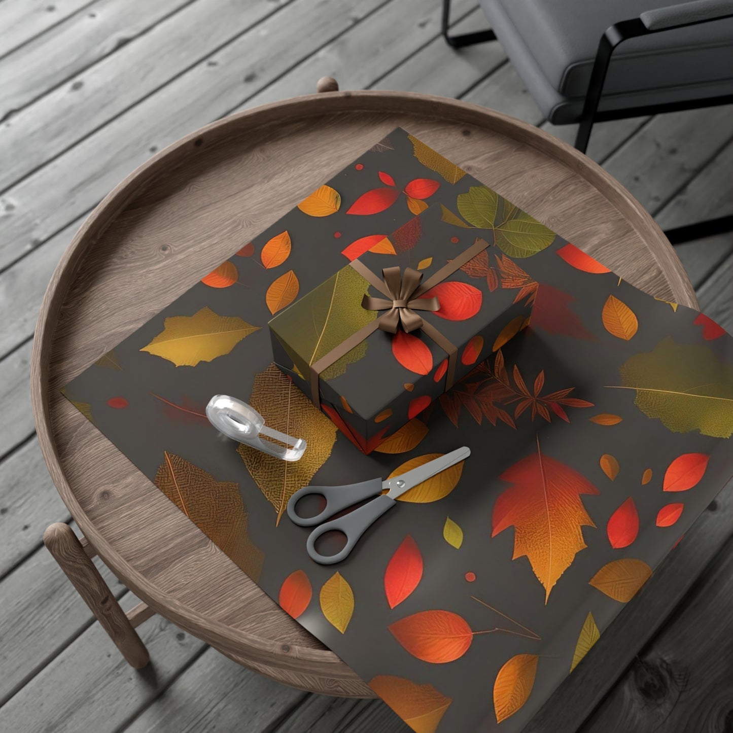 Wrapping Paper: Fall Leaves Gift Wrap Sheet (Thanksgiving, Birthday)