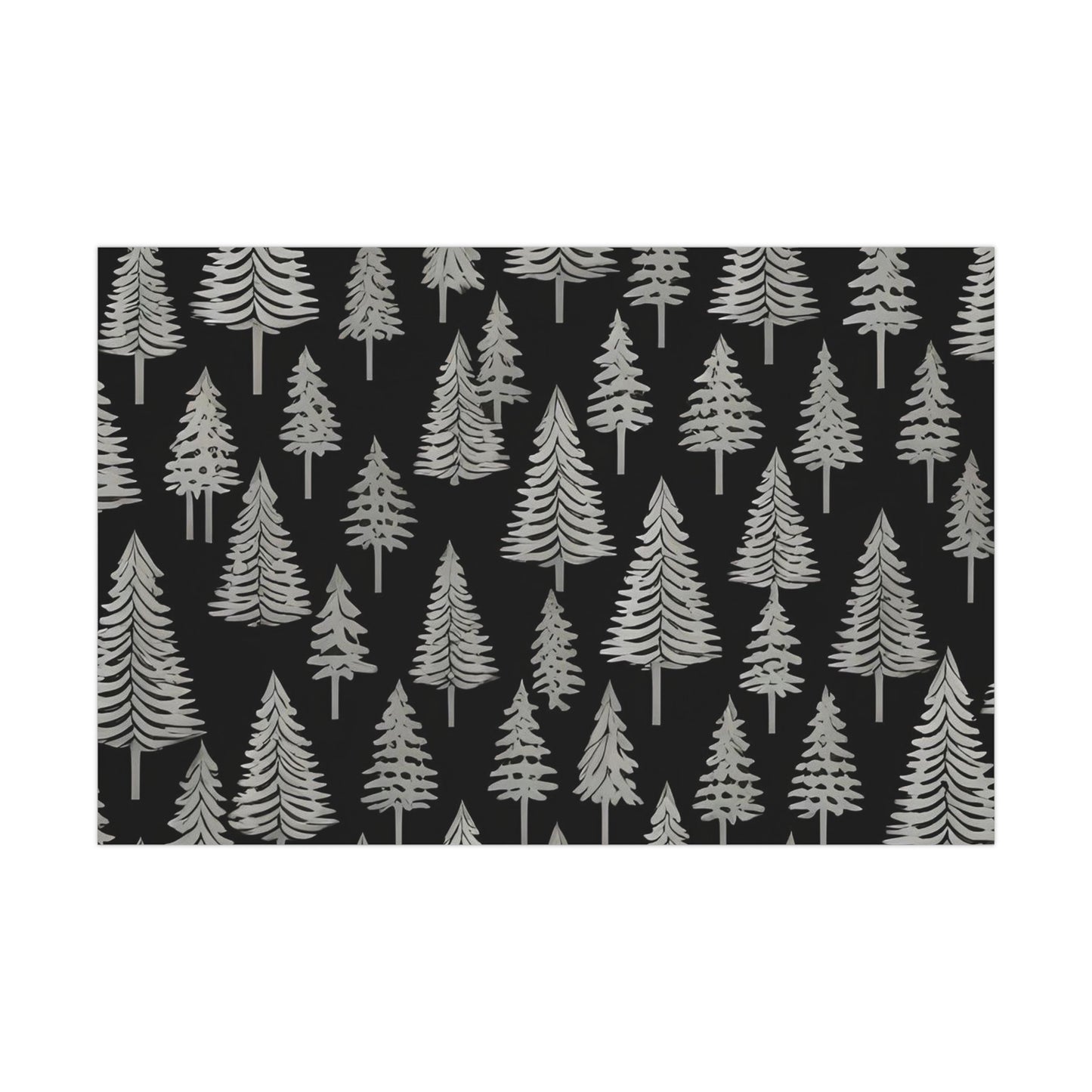 Wrapping Paper: Enchanted Pine Trees Gift Wrap Sheet (Christmas, birthday)